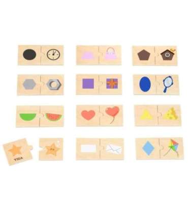 VIGA Zestaw Puzzle Łączenie Kształtów i Przedmiotów