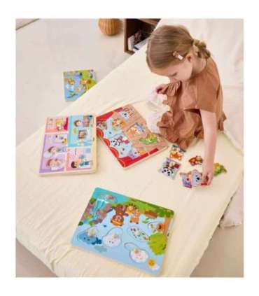 VIGA Puzzle Dźwiękowe Dopasuj Muzykujące Zwierzęta