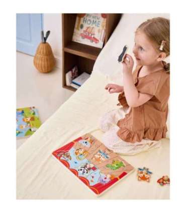 VIGA Puzzle Dźwiękowe Dopasuj Muzykujące Zwierzęta