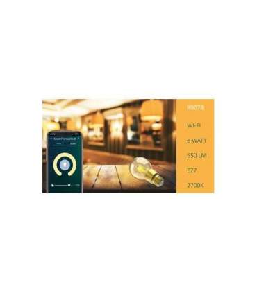 WOOX R9078 Smart Dimmable Filament LED Bulb, E27, 6W, 650lm, WiFi, Amazon & Google, App