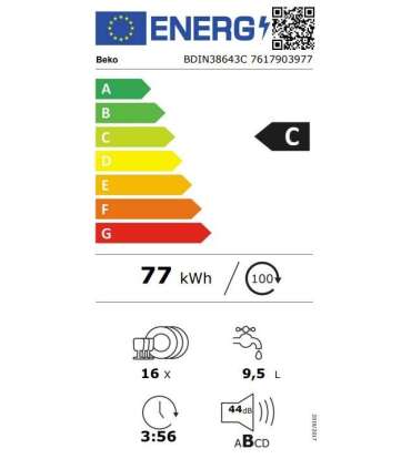 Integreeritav nõudepesumasin Beko BDIN38643C