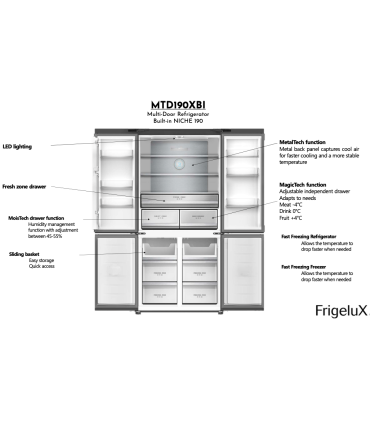 Integrated side-by-side refrigerator Frigelux