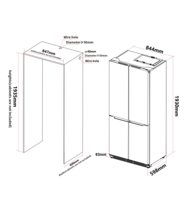 Integrated side-by-side refrigerator Frigelux