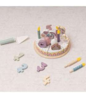 TOOKY TOY Drewniany Tort Urodzinowy Krajalny Na Rzepy
