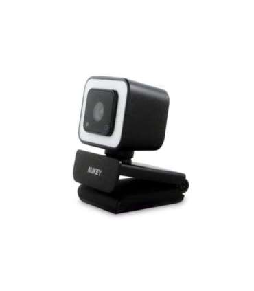 Aukey PC-LM6 Stream Series with Ring Light Full HD Webcam with 1/3"-CMOS Sensor  black