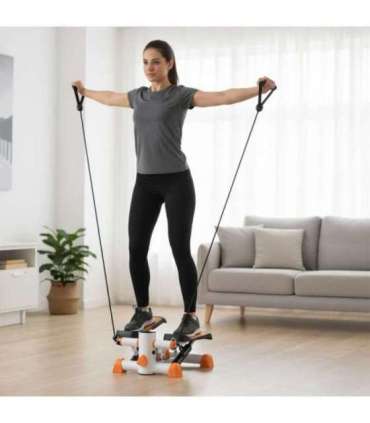 S3092 ORANGE-WHITE MINI STEPPER WITH ROPES HMS
