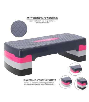 AS002 AEROBIC STEP HMS (pink - grey) HMS