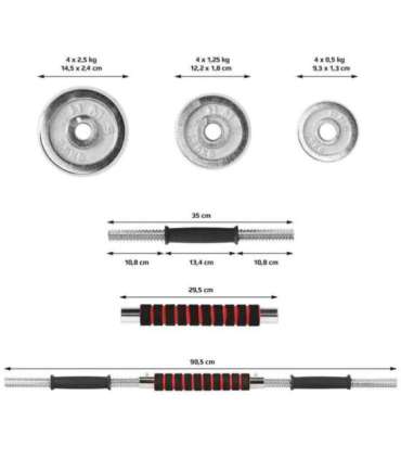 STC21 CHROME ADJUSTABLE DUMBBELLS IN A CASE 20KG HMS
