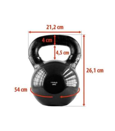 KNV 20 KG CAST IRON KETTLEBELL HMS (black)