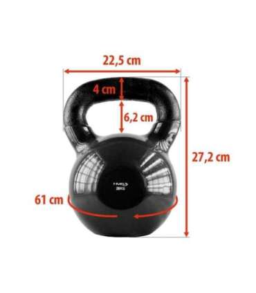 KNV 28 KG CAST IRON KETTLEBELL HMS (black)