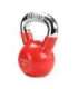 KTC06 RED VINYL-COATED CAST IRON KETTLEBELL WITH CHROME HANDLE HMS