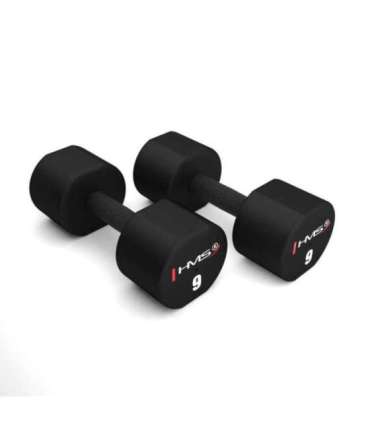 HPT09 2 x 9 KG POLYURETHANE DUMBBELLS TPU HMS