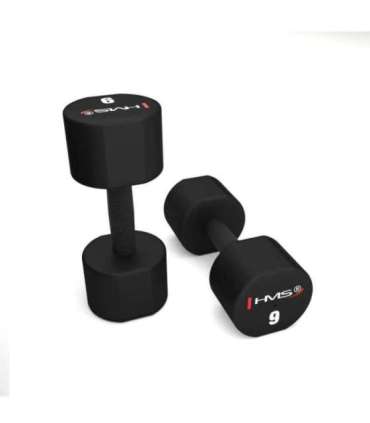 HPT09 2 x 9 KG POLYURETHANE DUMBBELLS TPU HMS