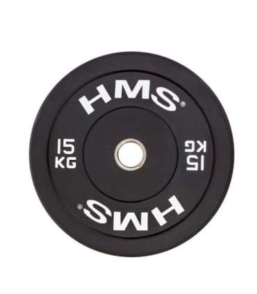 BBR15 BLACK OLYMPIC PLATE - BUMPER 15 KG HMS