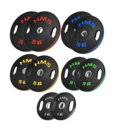 TOG SET RUBBERIZING OLYMPIC PLATES 2 x 5 - 25 KG (150 KG) HMS