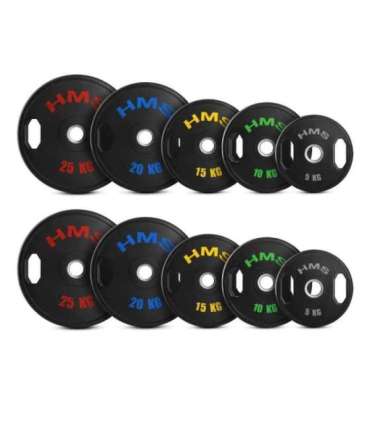 TOG SET RUBBERIZING OLYMPIC PLATES 2 x 5 - 25 KG (150 KG) HMS