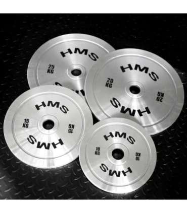 TOS SET CALIBRATED STEEL OLYMPIC PLATES 2 x 10 - 25 KG (140 KG) HMS
