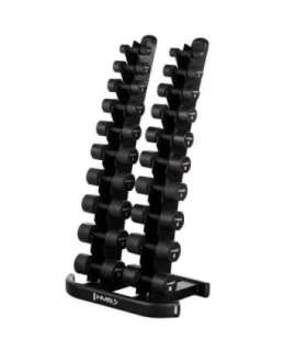 SET POLYURETHANE DUMBBELLS HPT 2 x 1 - 10 KG (110 KG) + STR37 VERTICAL RACK HMS