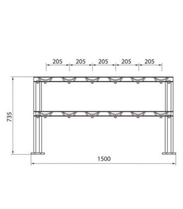 STR48 DOUBLE DUMBBELL RACK 6 PAIRS COMMERCIAL HMS
