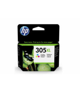 HP 305XL High Yield Tri-Color Ink Cartridge, 200 pages, for HP DeskJet 2300, 2710, 2720, Plus 4100