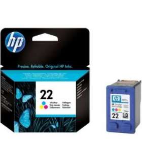 HP 22 Tri-colour Ink Cartridge, 138 pages, for HP Photosmart Color 1410, DeskJet F380, D2300, Officejet 4300, 5600