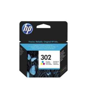 HP 302 Tri-color Ink Cartridge, 165 pages, for HP Officejet 3830,3834,4650, Deskjet 2130,3630,1010, Envy 4520