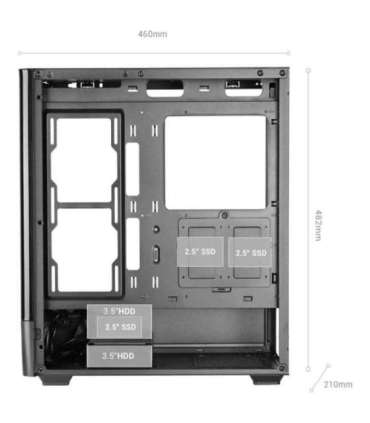 Mars Gaming MCLCDPRO computer case Midi Tower Black