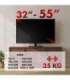 Maclean universal TV stand, for RTV cabinet, stand, max. 35 kg, 20 degree rotation, for 32-55" TV, MC-132