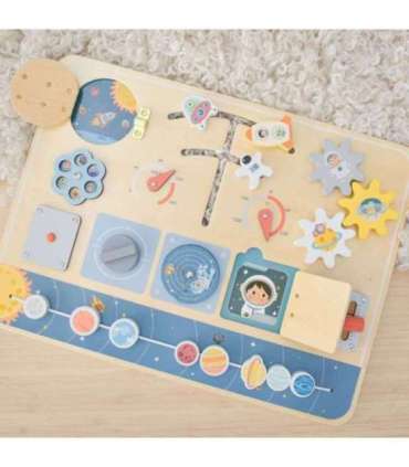 TOOKY TOY Drewniana Tablica Edukacyjna Montessori Astronauta Statek Kosmiczny