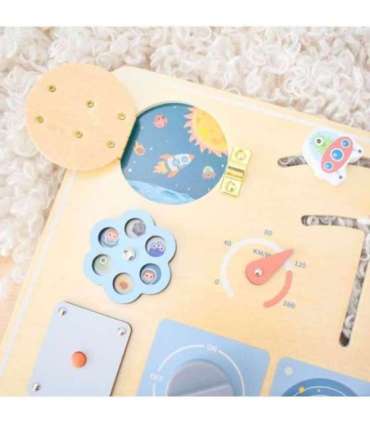 TOOKY TOY Drewniana Tablica Edukacyjna Montessori Astronauta Statek Kosmiczny