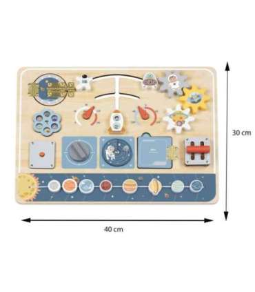 TOOKY TOY Drewniana Tablica Edukacyjna Montessori Astronauta Statek Kosmiczny