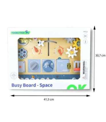 TOOKY TOY Drewniana Tablica Edukacyjna Montessori Astronauta Statek Kosmiczny