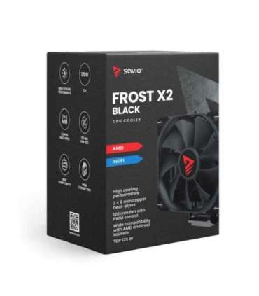 Savio SAVGCOFROSTBLACKX2 Computer case Heatsink/Radiator 12 cm Black 1 pc(s)