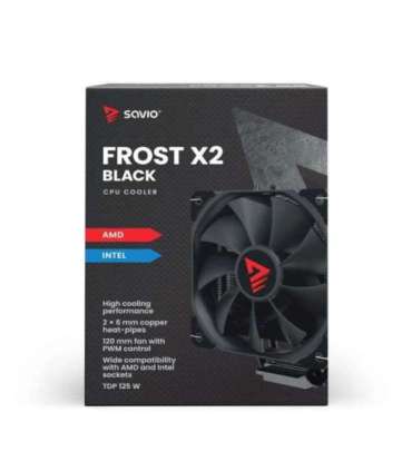 Savio SAVGCOFROSTBLACKX2 Computer case Heatsink/Radiator 12 cm Black 1 pc(s)