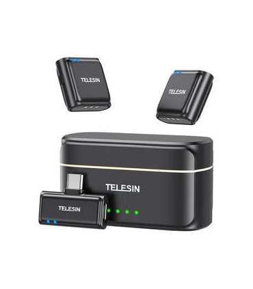 TELESIN wireless tie microphone + powerbank for phones (USB-C)
