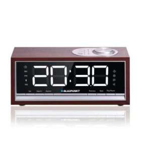 BLAUPUNKT CR60BT Bluetooth Radio Alarm Clock, brown wood