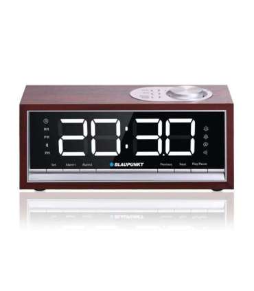 BLAUPUNKT CR60BT Bluetooth Radio Alarm Clock, brown wood