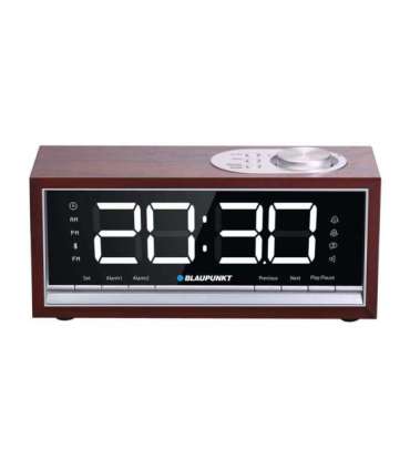 BLAUPUNKT CR60BT Bluetooth Radio Alarm Clock, brown wood