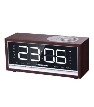BLAUPUNKT CR60BT Bluetooth Radio Alarm Clock, brown wood