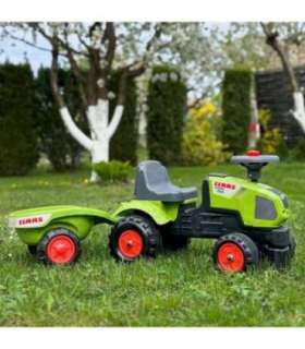 FALK Baby Claas Axos 310 traktor, roheline, koos haagisega, sobib alates 1. eluaastast