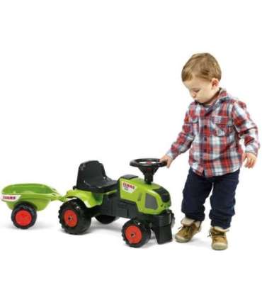 FALK Baby Claas Axos 310 traktor, roheline, koos haagisega, sobib alates 1. eluaastast