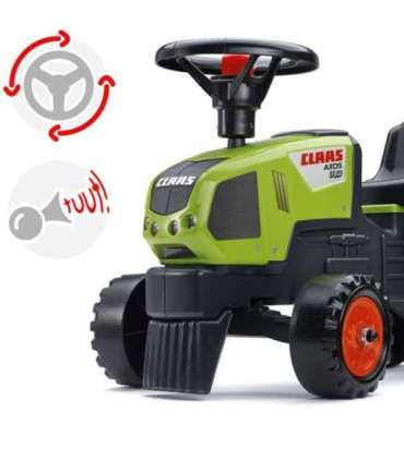 FALK Baby Claas Axos 310 traktor, roheline, koos haagisega, sobib alates 1. eluaastast