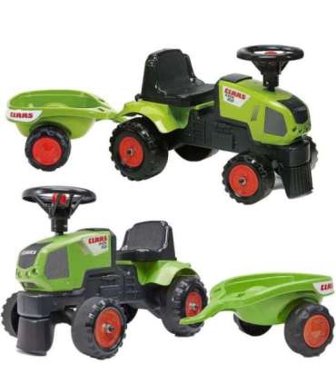 FALK Baby Claas Axos 310 traktor, roheline, koos haagisega, sobib alates 1. eluaastast