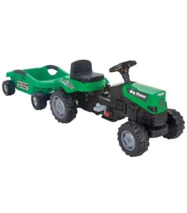 WOOPIE Big PowerTrac pedaaltraktor XXL-haagisega