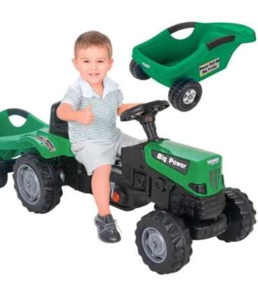 WOOPIE Big PowerTrac pedaaltraktor XXL-haagisega