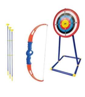 WOOPIE Väikese vibulaskja komplekt — vibu, nooled, kilp, 12-osaline.