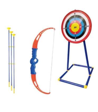 WOOPIE Väikese vibulaskja komplekt — vibu, nooled, kilp, 12-osaline.