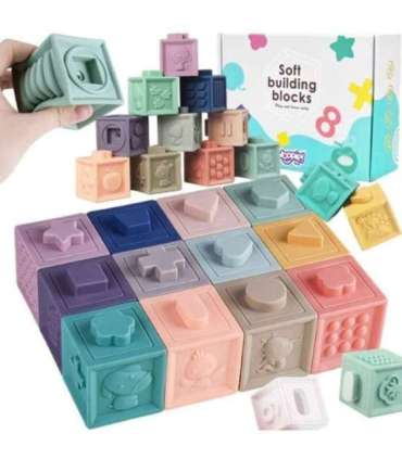 WOOPIE BABY сенсорные кубики, сжимаемая головоломка со звуком, 12 шт.