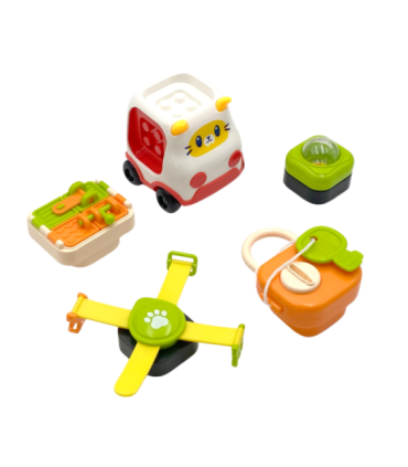 WOOPIE BABY Montessori манипулятивный конструктор — автомобиль, котёнок, 1