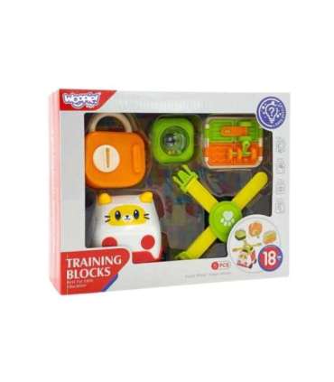 WOOPIE BABY Montessori манипулятивный конструктор — автомобиль, котёнок, 1